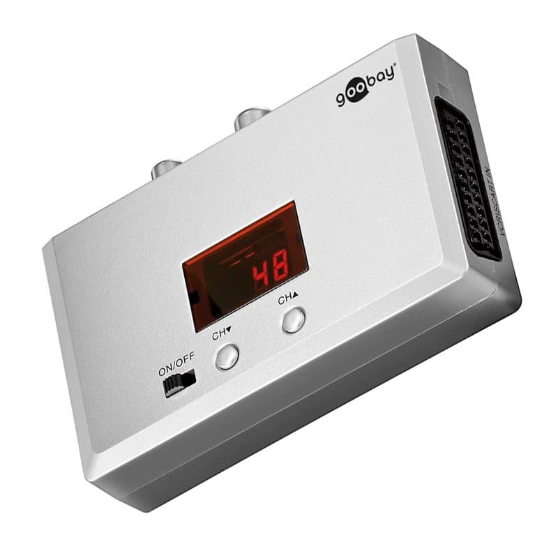 Convertit les signaux audio et vidéo en signaux d'antenne (UHF / VHF)