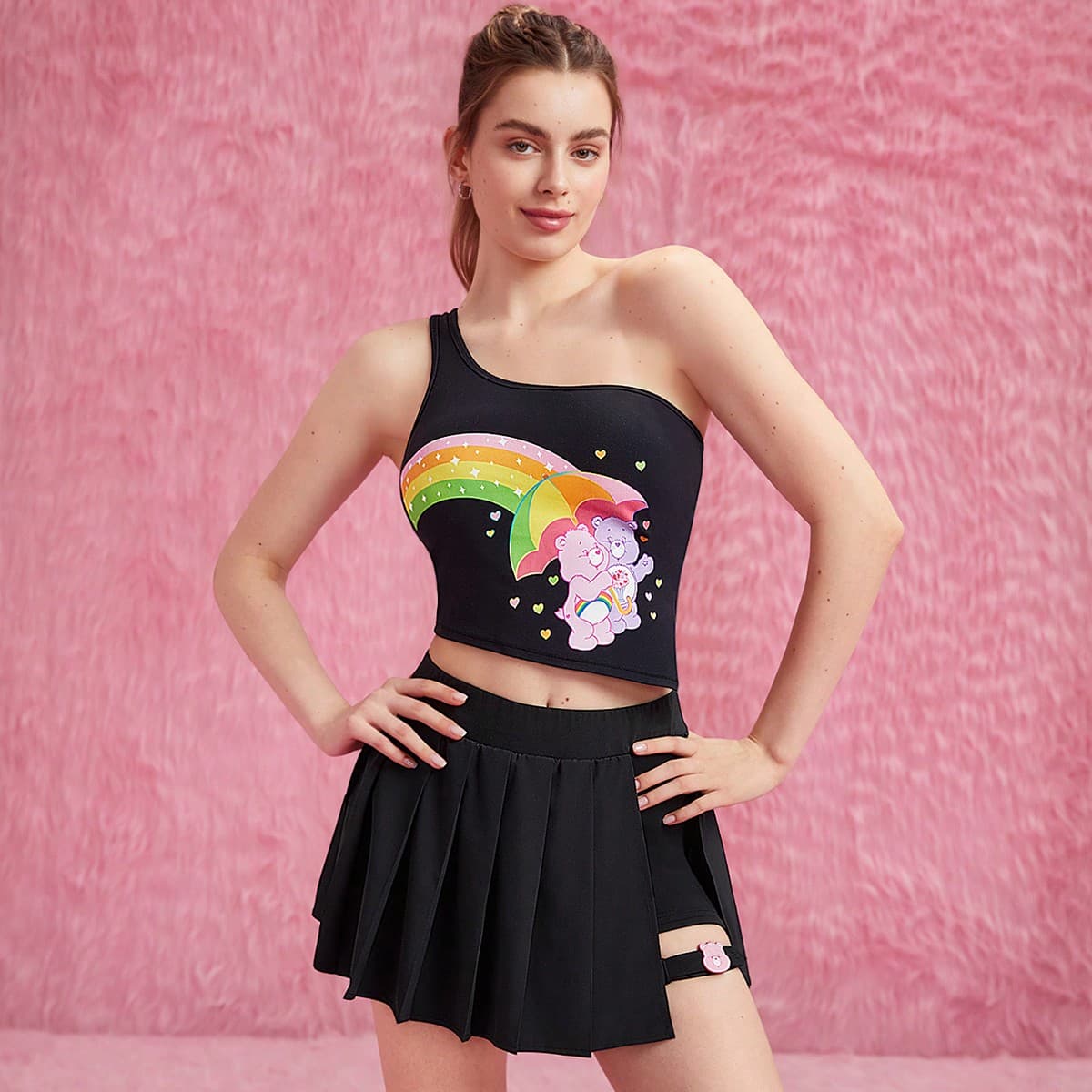 DÃ©bardeur de sport Ã fente latÃ©rale Ã une Ã©paule GLOWMODE X Care Bearsâ„¢ FeatherFitâ„¢, faible impact pour le yoga et les activitÃ©s quotidiennes