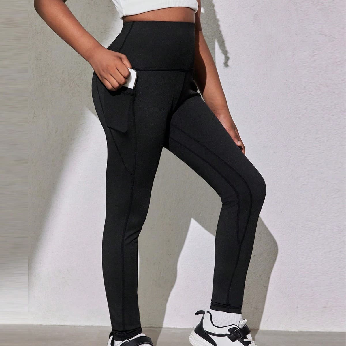 Adolescente Fille Legging d'entraÃ®nement respirant sans couture Ã sÃ©chage rapide, Ã impact Ã©levÃ© avec tension pour entraÃ®nement au gymnase