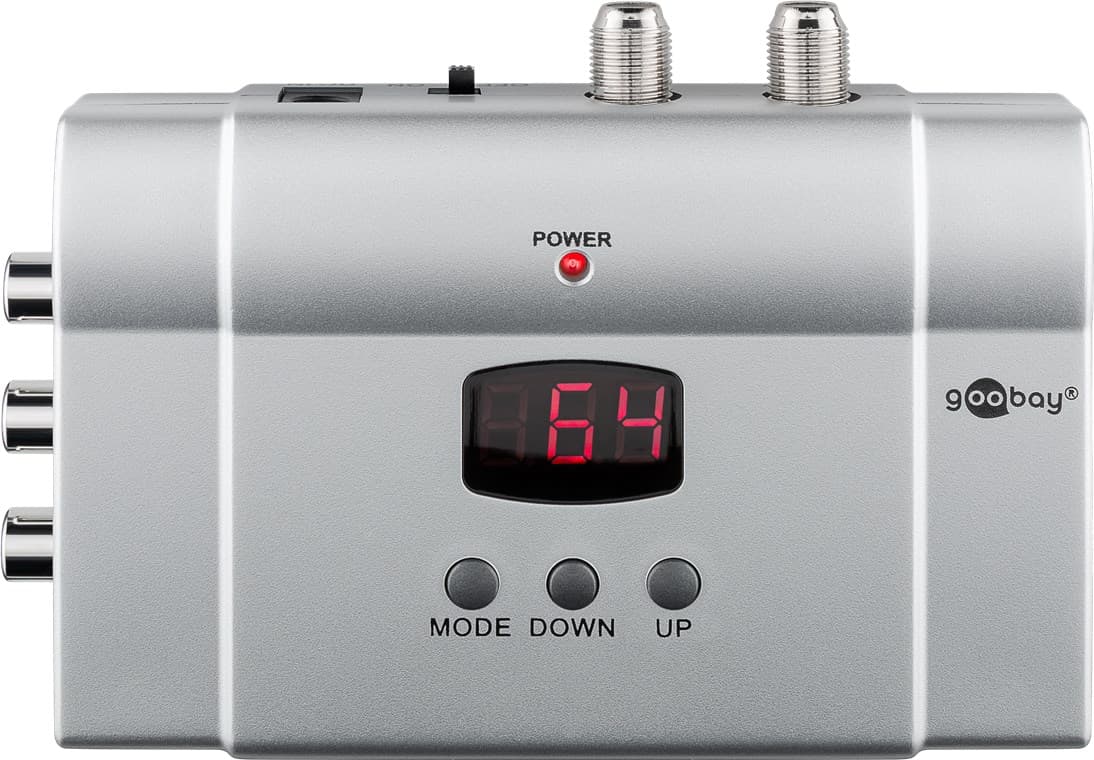 Modulateur audio/vidéo stéréo Goobay - convertit les signaux audio/vidéo en signaux d'antenne RF
