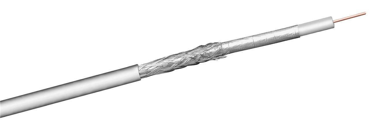 Câble coaxial Goobay 100 dB SAT, double blindage, CCS - câble coaxial pour systèmes de câbles numériques SAT et BK