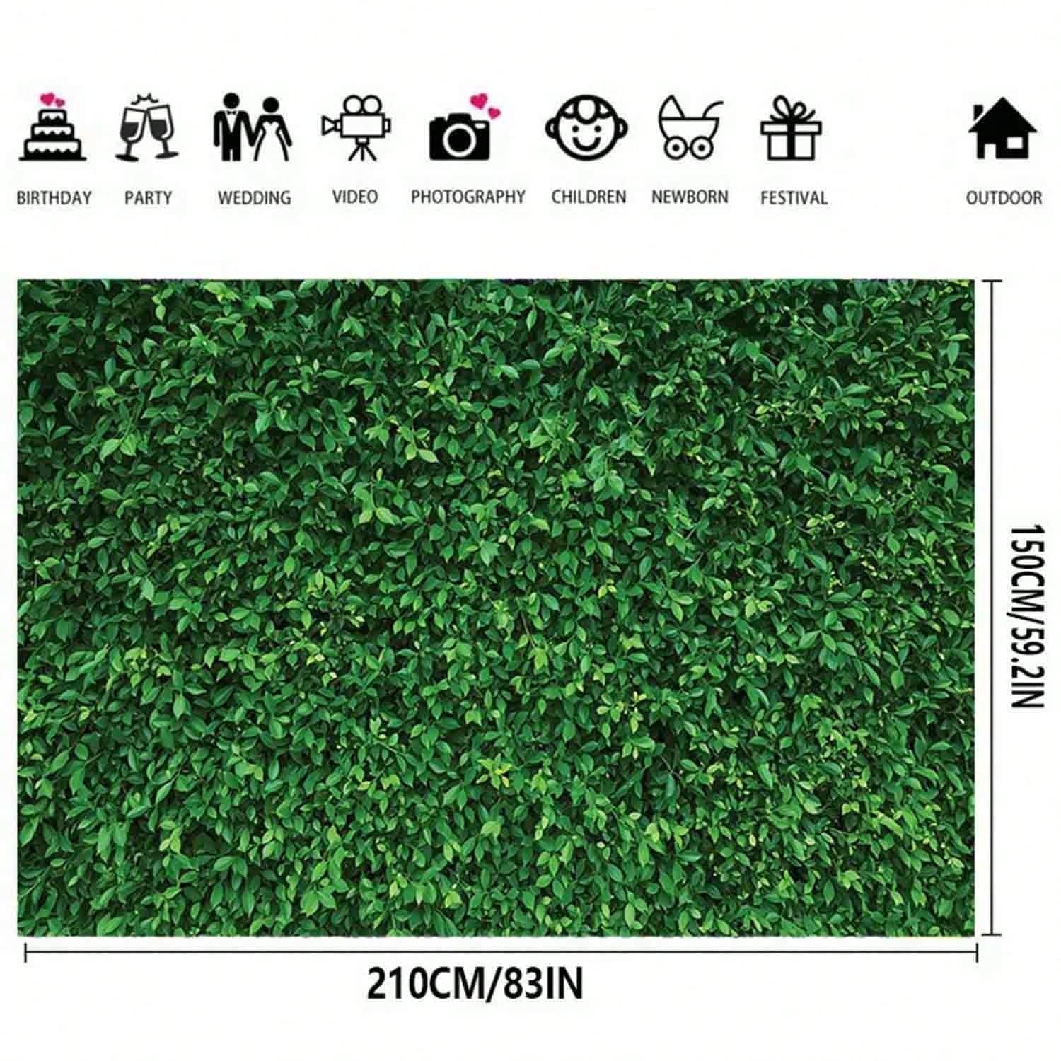 Bannière De Toile De Fond Vert Feuille Fête Décor Photographique