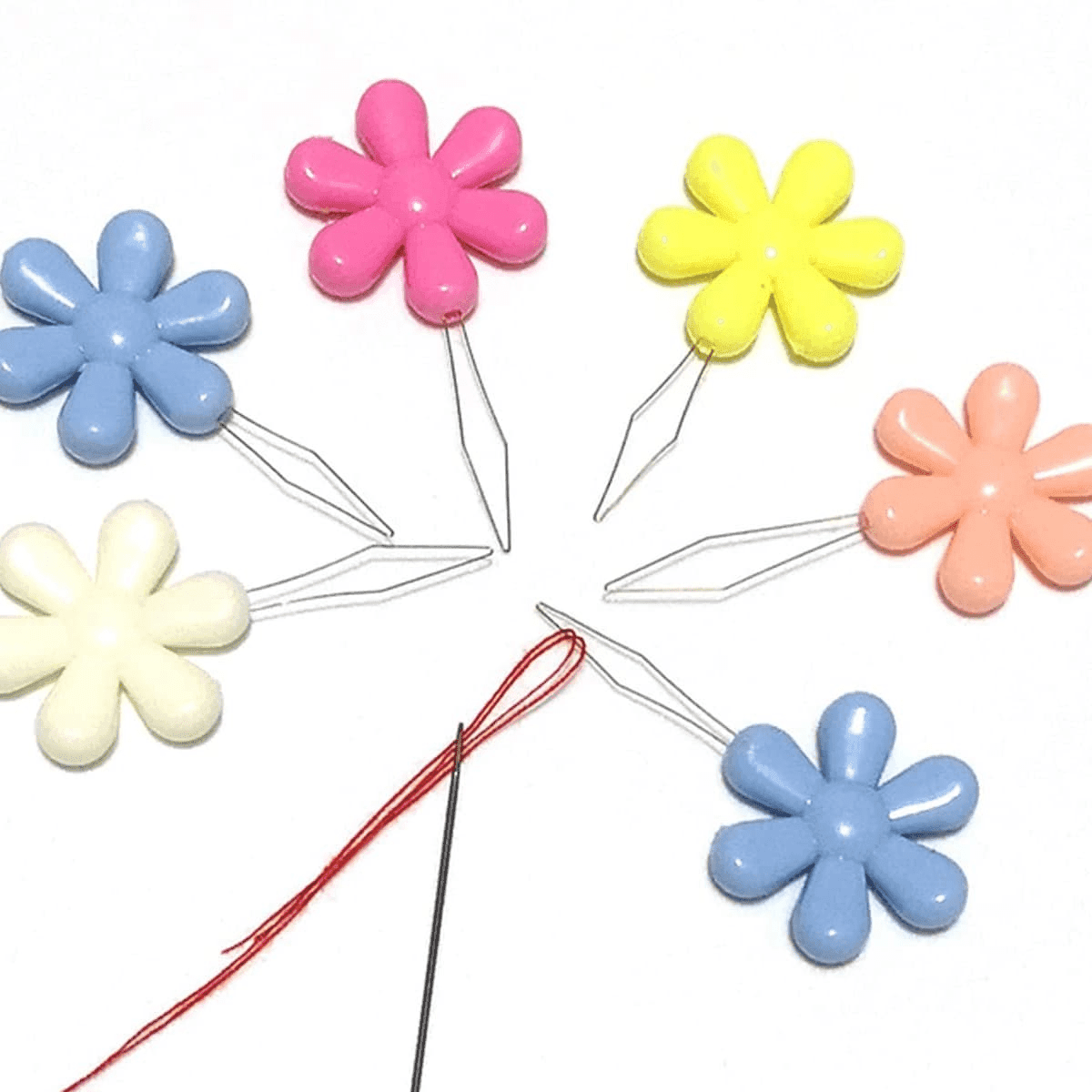 10 pièces Enfile-aiguilles en forme de fleur de prunier coloré, outils de point de croix, adaptés aux projets de DIY de machine à coudre