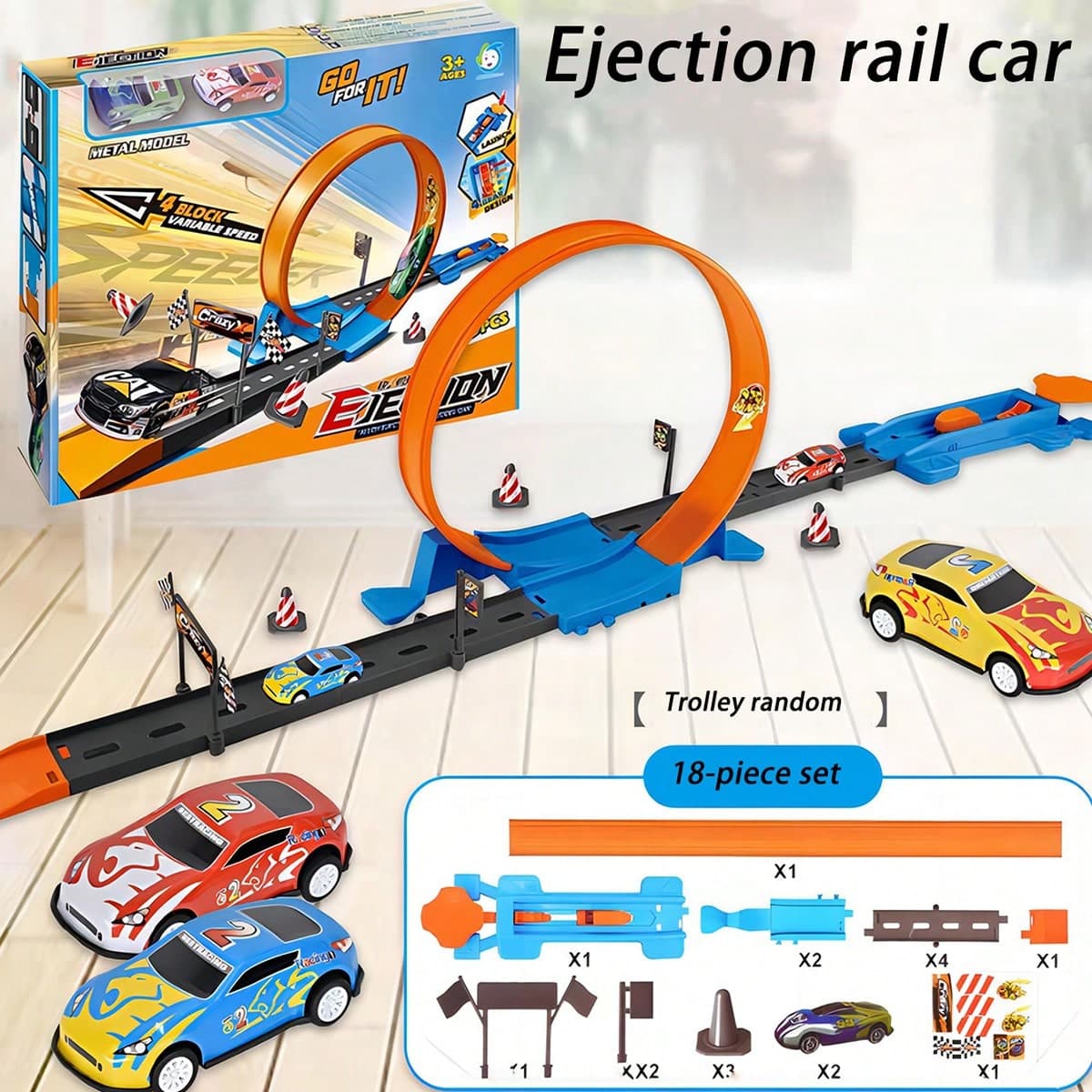 18 pièces de jouets pour enfants de course sur piste, cultivant les capacités pratiques et réfléchies des enfants, jeux interactifs familiaux