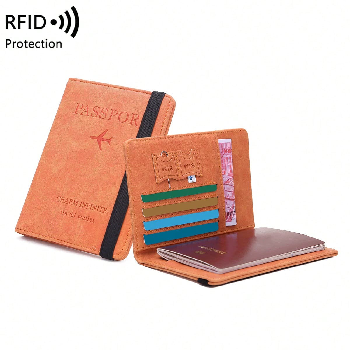 Porte-passeport multifonctionnel, léger, résistant à l'eau et bloquant les signaux RFID pour les voyages