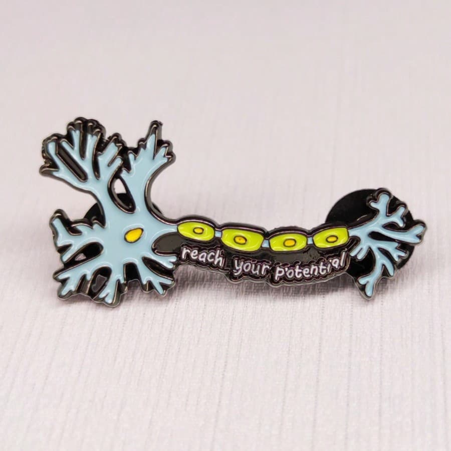 1 pièce Neuro Cell Pin Badge << Débloquez votre potentiel » Micro-pin science, pour la décoration de sacs, vêtements et chapeaux